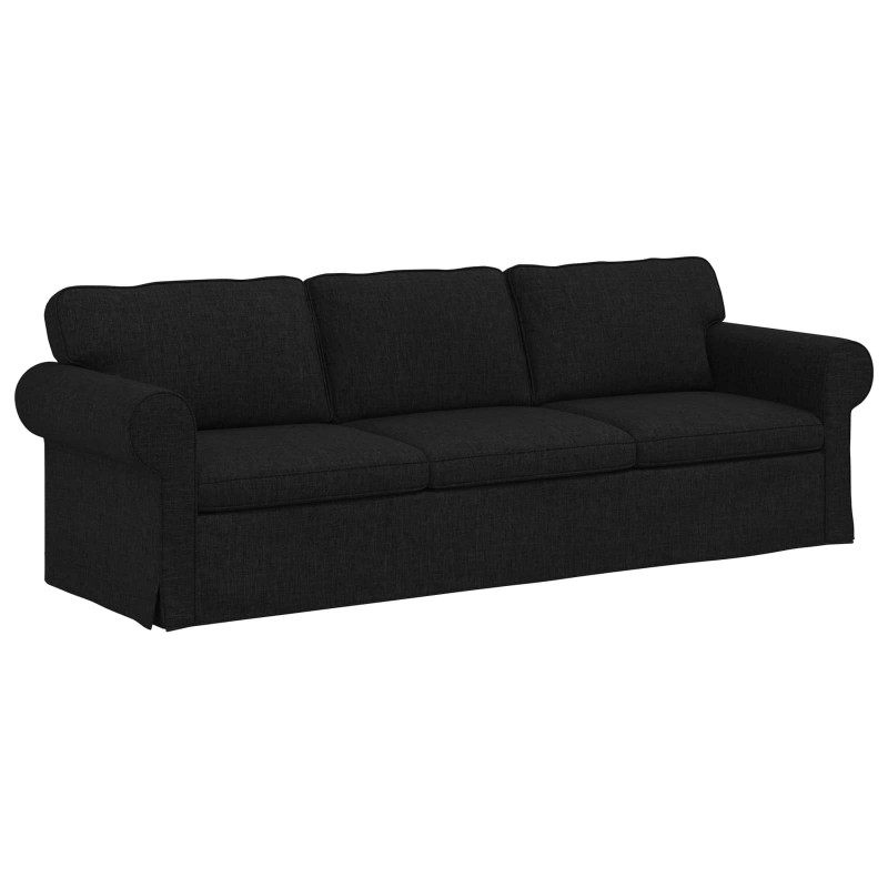 Sofa Czarny 245 x 82 x 80 cm tkanina