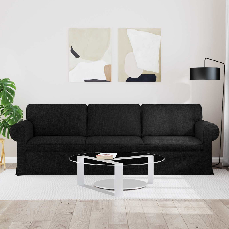 Sofa Czarny 245 x 82 x 80 cm tkanina