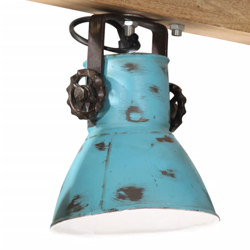 Lampa sufitowa, 25 W, postarzany niebieski, 90x24x111 cm, E27