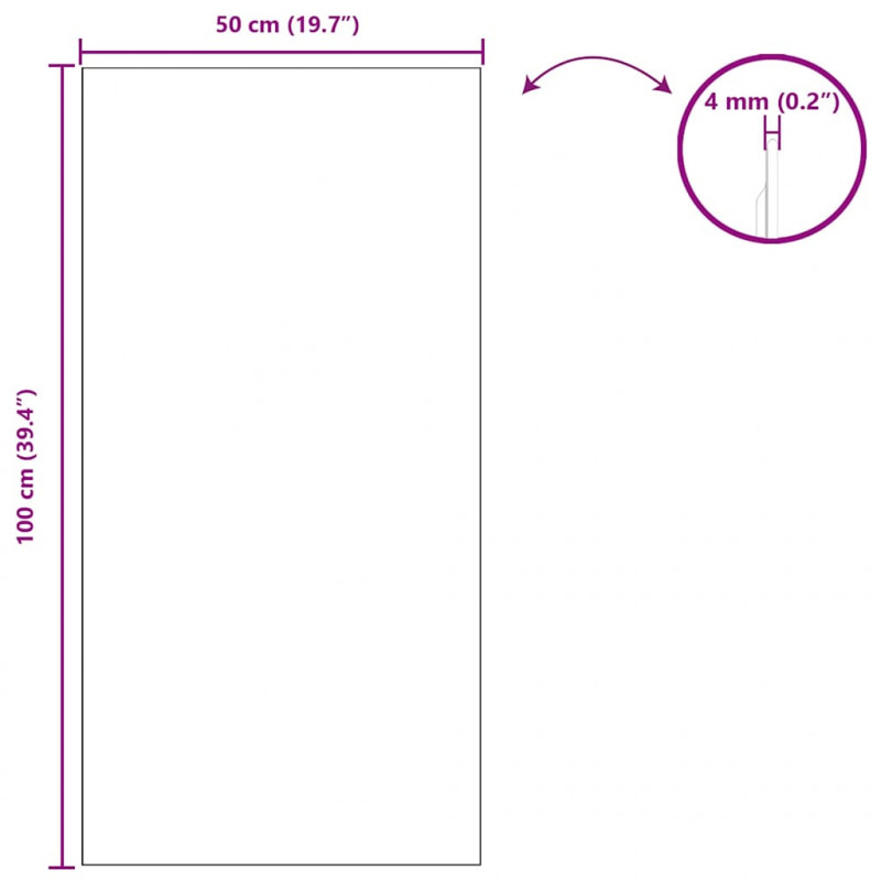Lustro ścienne Prostokątny 50 x 100 cm szkło hartowane