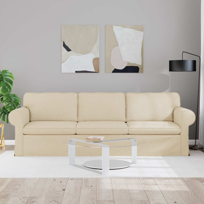 Sofa Kremowy 245 x 82 x 80 cm tkanina