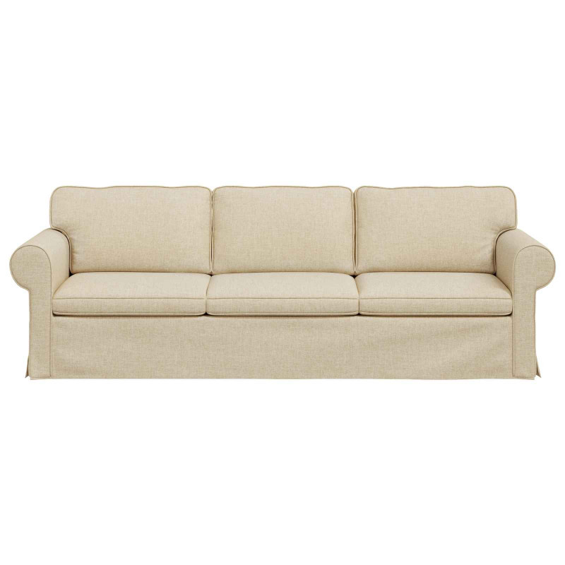 Sofa Kremowy 245 x 82 x 80 cm tkanina