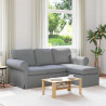 Sofa Jasnoszary 215 x 138 x 80 cm tkanina