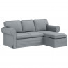 Sofa Jasnoszary 215 x 138 x 80 cm tkanina