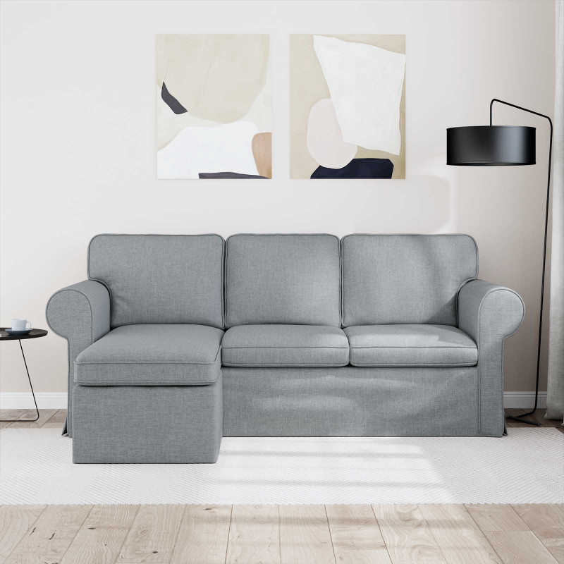 Sofa Jasnoszary 215 x 138 x 80 cm tkanina