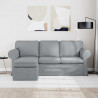 Sofa Jasnoszary 215 x 138 x 80 cm tkanina