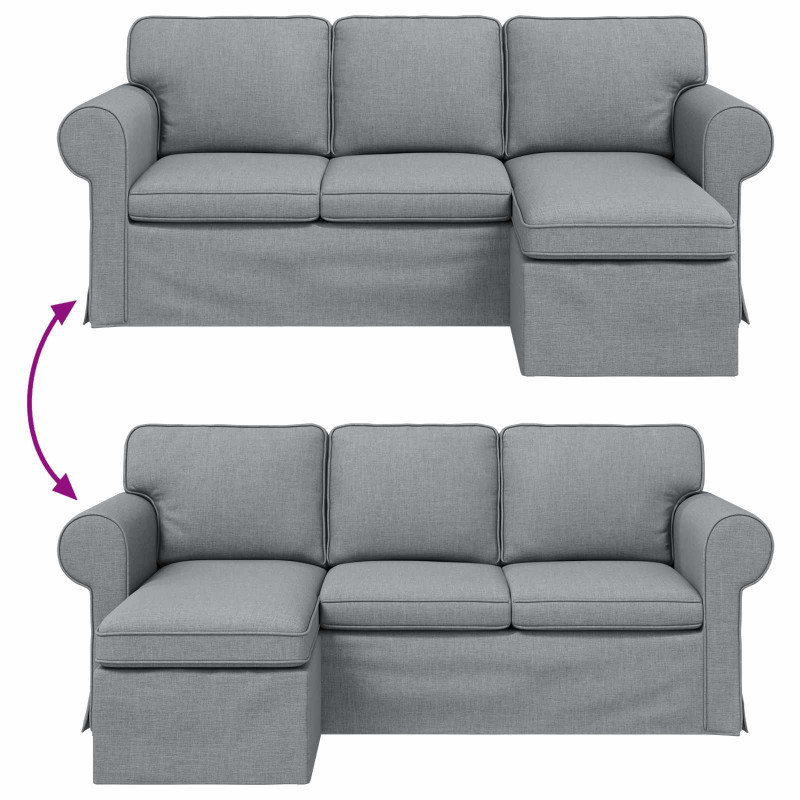 Sofa Jasnoszary 215 x 138 x 80 cm tkanina