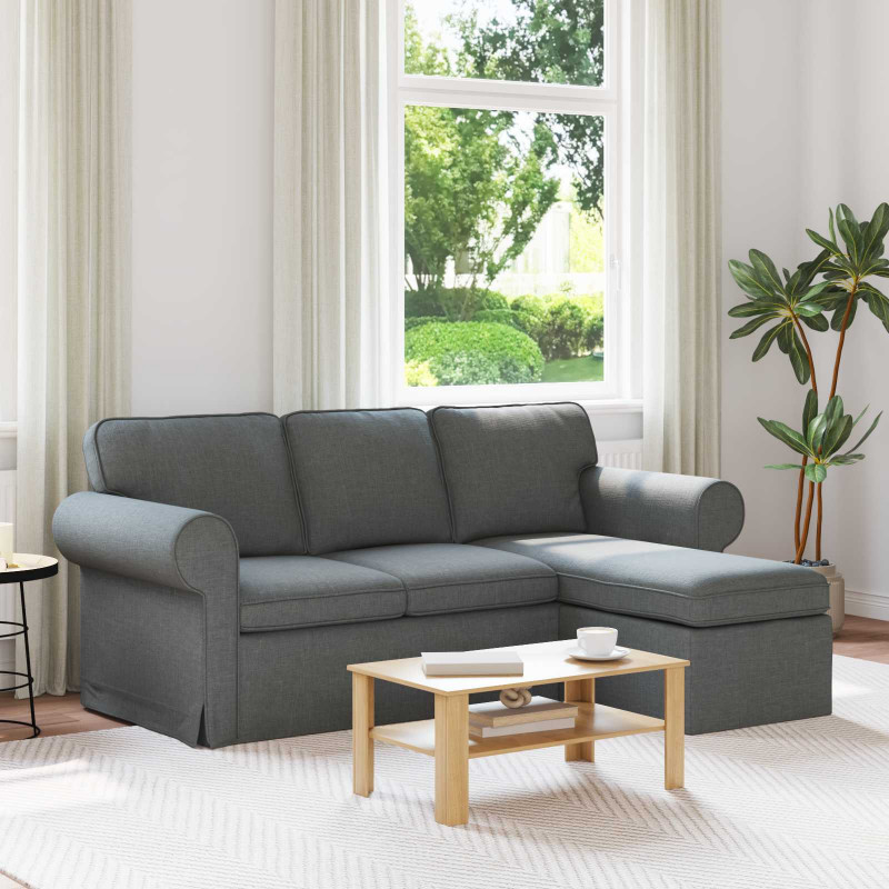 Sofa Ciemnoszary 215 x 138 x 80 cm tkanina