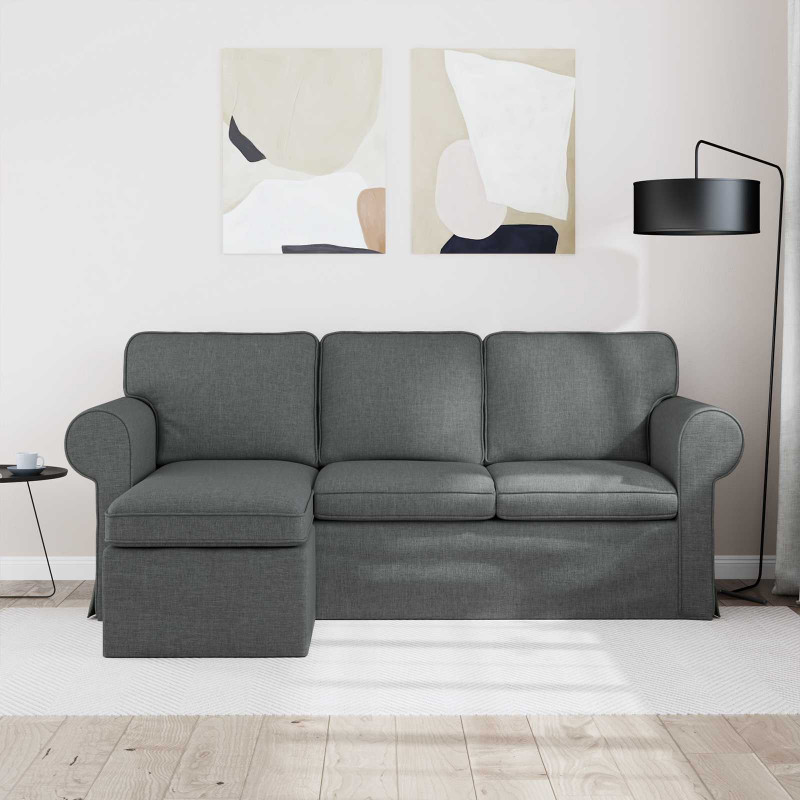 Sofa Ciemnoszary 215 x 138 x 80 cm tkanina