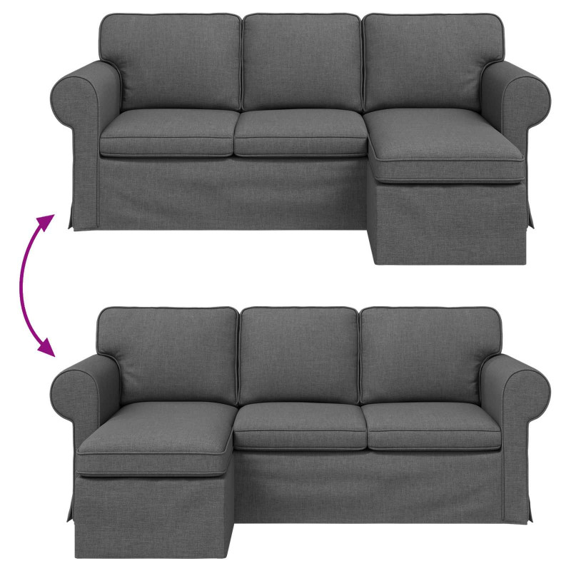 Sofa Ciemnoszary 215 x 138 x 80 cm tkanina