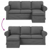 Sofa Ciemnoszary 215 x 138 x 80 cm tkanina