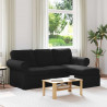 Sofa Czarny 215 x 138 x 80 cm tkanina