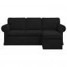 Sofa Czarny 215 x 138 x 80 cm tkanina