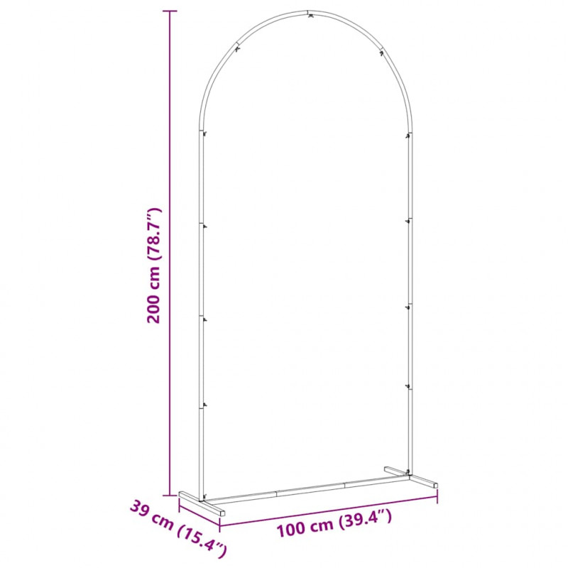 Łuk Ślubny złoty 100 x 39 x 200 cm Stal