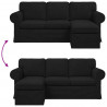 Sofa Czarny 215 x 138 x 80 cm tkanina