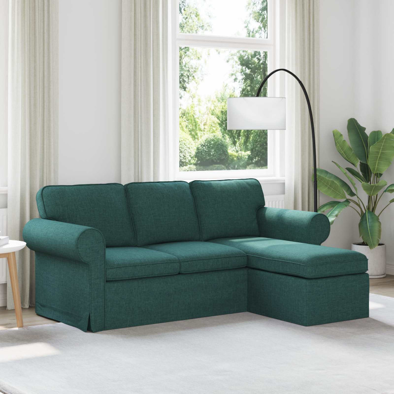 Sofa Ciemna zieleń 215 x 138 x 80 cm tkanina