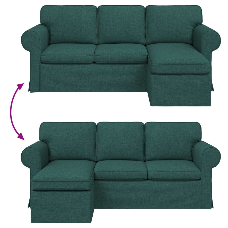 Sofa Ciemna zieleń 215 x 138 x 80 cm tkanina