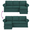 Sofa Ciemna zieleń 215 x 138 x 80 cm tkanina