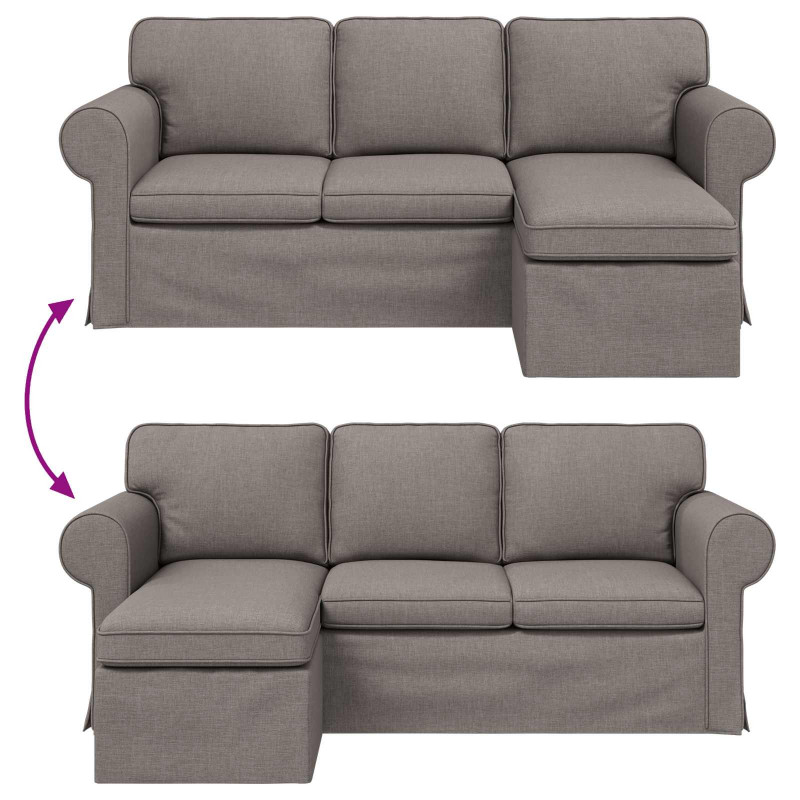 Sofa Ciemnoszary 215 x 138 x 80 cm tkanina