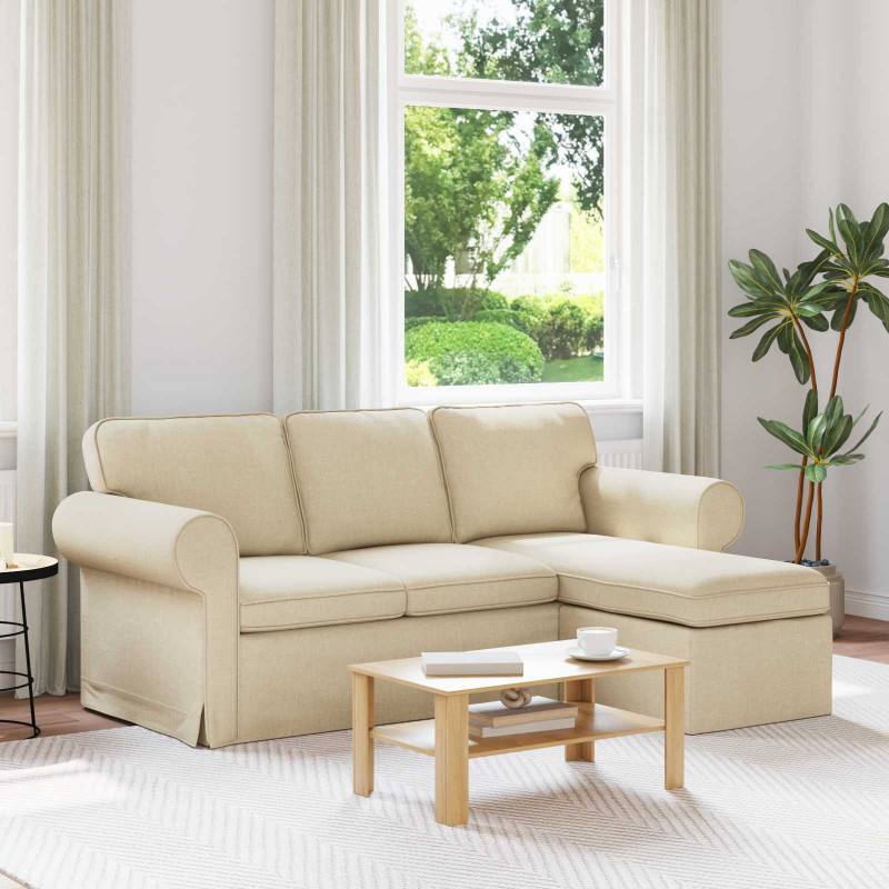 Sofa Kremowy 215 x 138 x 80 cm tkanina