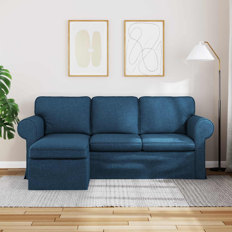 Sofa Niebieski 215 x 138 x 80 cm tkanina