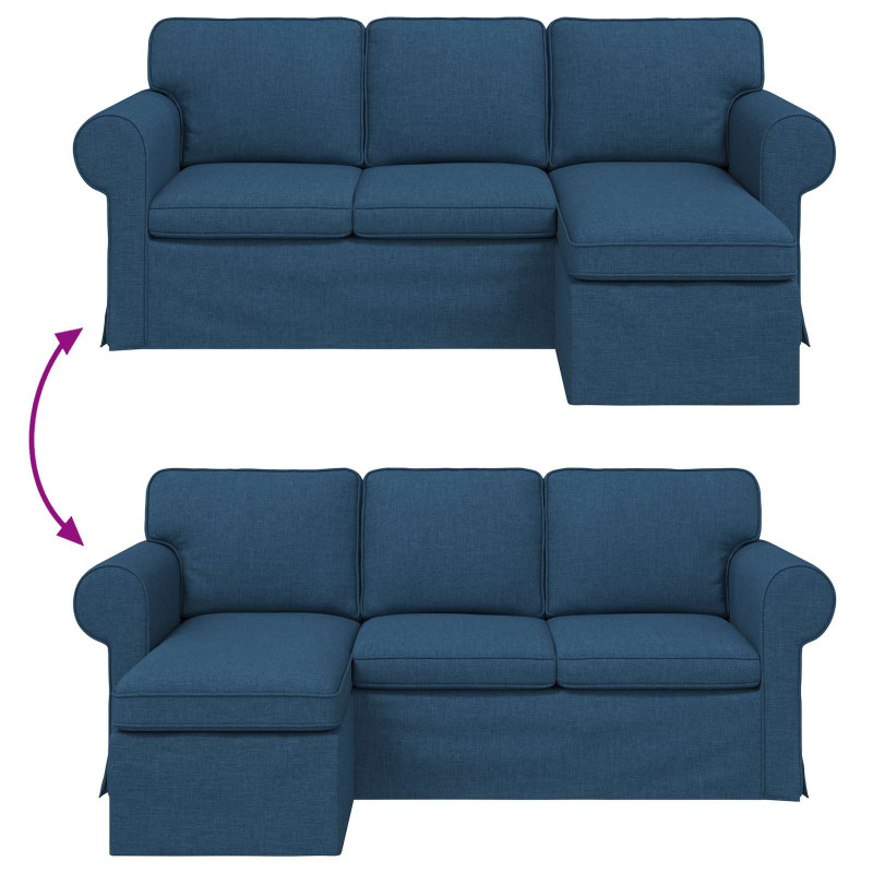 Sofa Niebieski 215 x 138 x 80 cm tkanina
