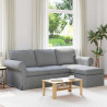 Sofa Jasnoszary 215 x 138 x 80 cm tkanina