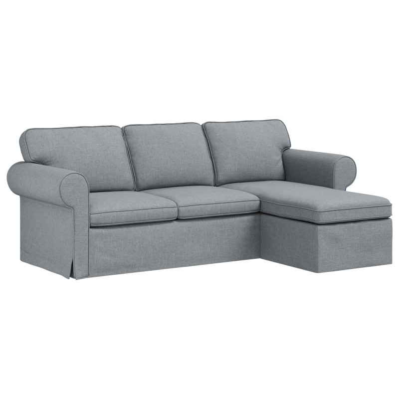 Sofa Jasnoszary 215 x 138 x 80 cm tkanina