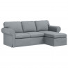 Sofa Jasnoszary 215 x 138 x 80 cm tkanina
