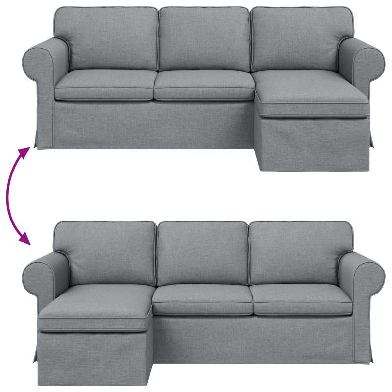 Sofa Jasnoszary 215 x 138 x 80 cm tkanina