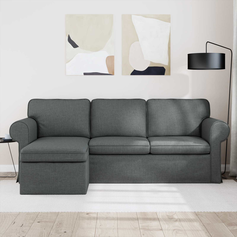 Sofa Ciemnoszary 215 x 138 x 80 cm tkanina
