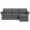 Sofa Ciemnoszary 215 x 138 x 80 cm tkanina