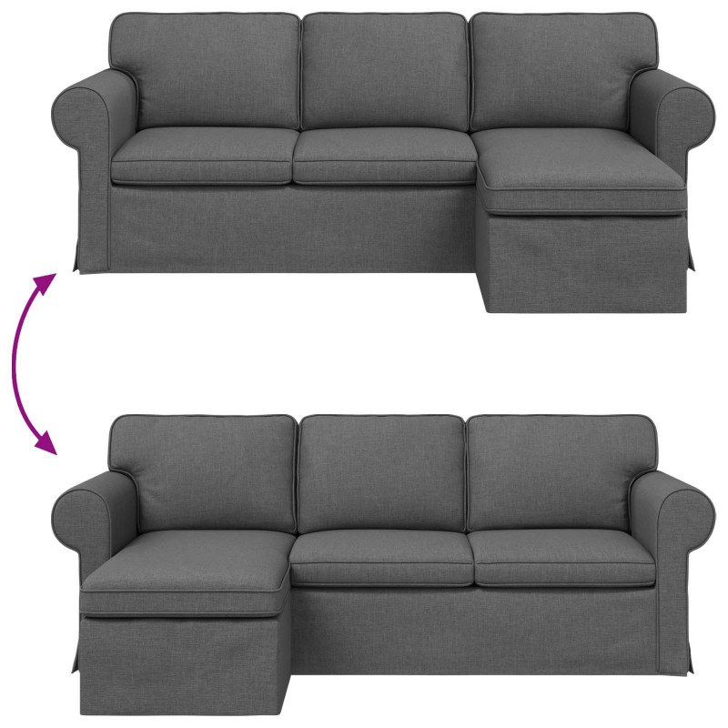 Sofa Ciemnoszary 215 x 138 x 80 cm tkanina
