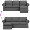 Sofa Ciemnoszary 215 x 138 x 80 cm tkanina
