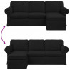 Sofa Czarny 215 x 138 x 80 cm tkanina