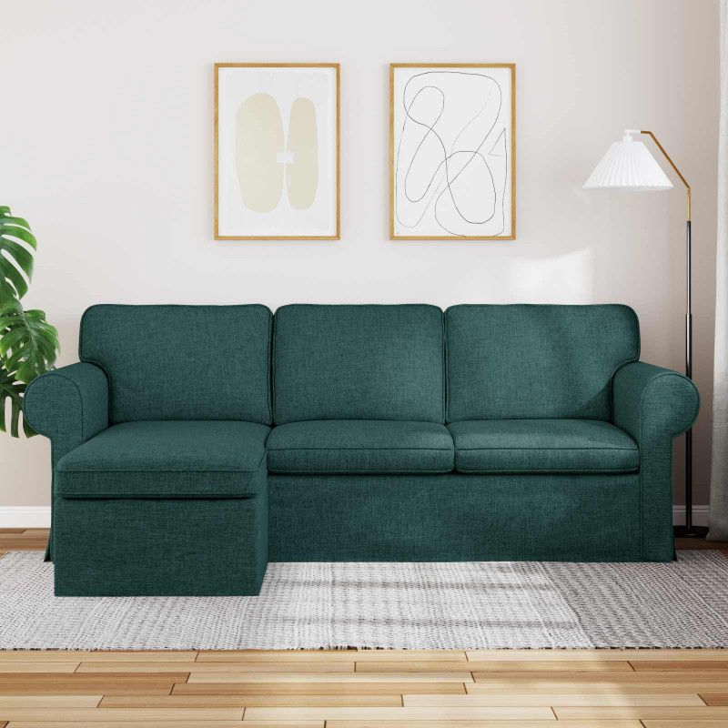 Sofa Ciemna zieleń 215 x 138 x 80 cm tkanina