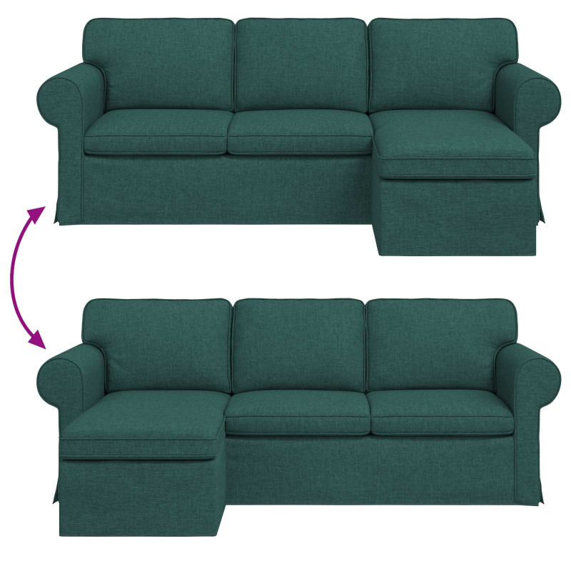 Sofa Ciemna zieleń 215 x 138 x 80 cm tkanina