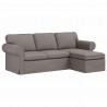 Sofa Ciemnoszary 215 x 138 x 80 cm tkanina
