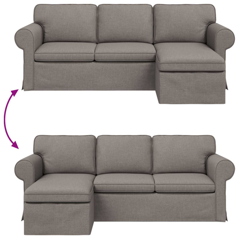 Sofa Ciemnoszary 215 x 138 x 80 cm tkanina