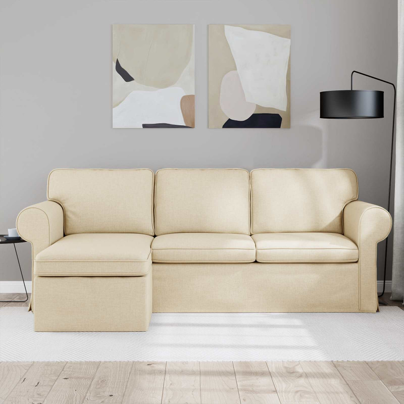 Sofa Kremowy 215 x 138 x 80 cm tkanina