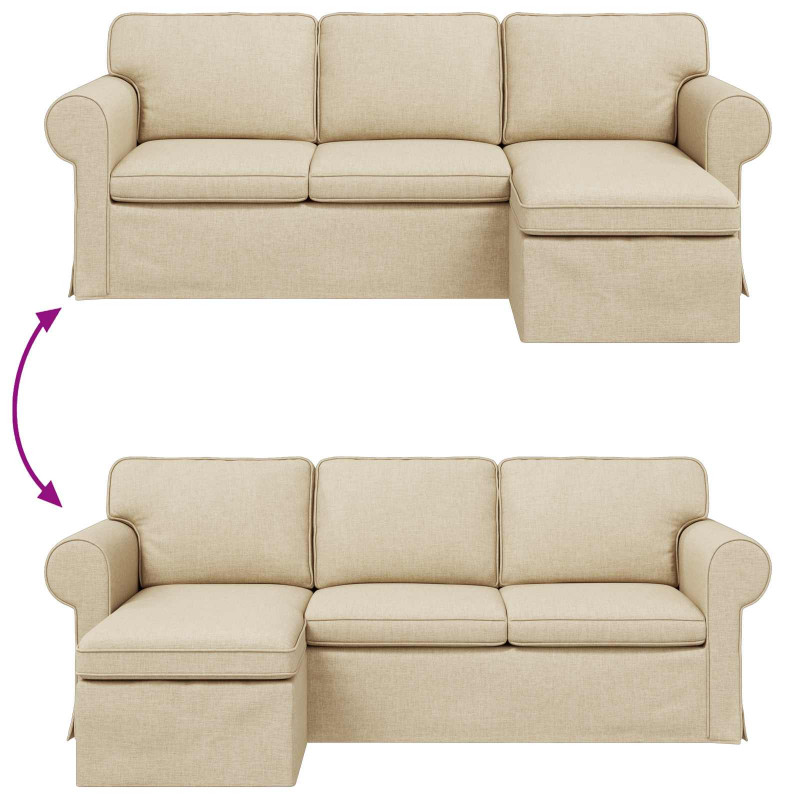 Sofa Kremowy 215 x 138 x 80 cm tkanina