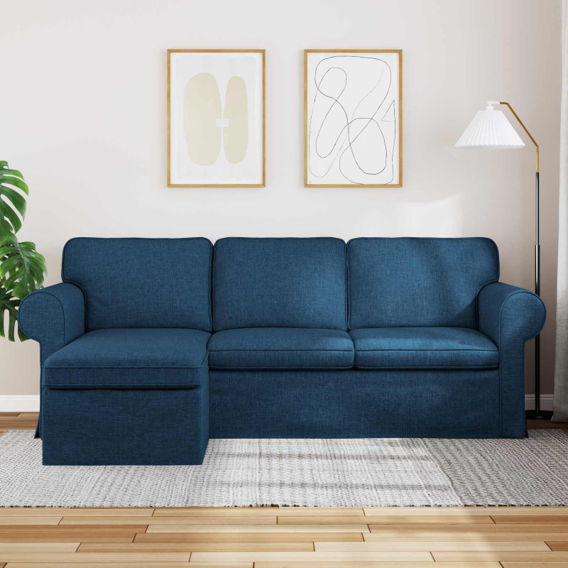 Sofa Niebieski 215 x 138 x 80 cm tkanina