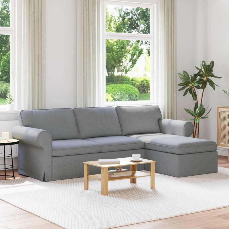 Sofa Jasnoszary 215 x 138 x 80 cm tkanina