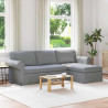 Sofa Jasnoszary 215 x 138 x 80 cm tkanina