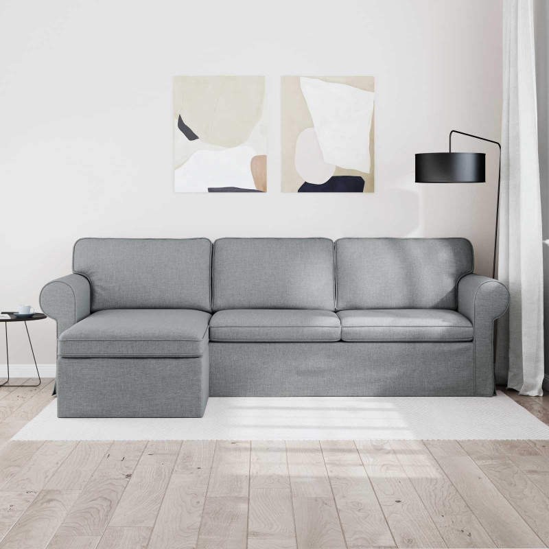 Sofa Jasnoszary 215 x 138 x 80 cm tkanina