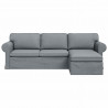 Sofa Jasnoszary 215 x 138 x 80 cm tkanina