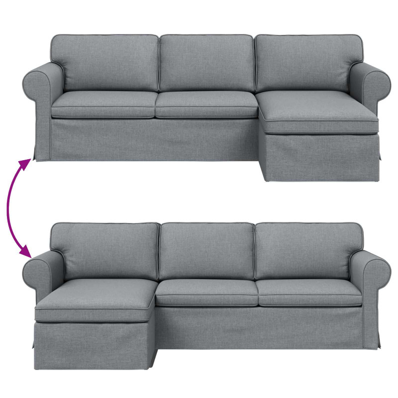 Sofa Jasnoszary 215 x 138 x 80 cm tkanina