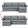 Sofa Jasnoszary 215 x 138 x 80 cm tkanina