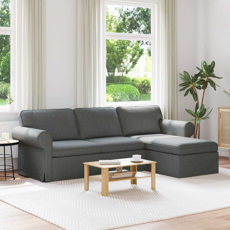 Sofa Ciemnoszary 215 x 138 x 80 cm tkanina
