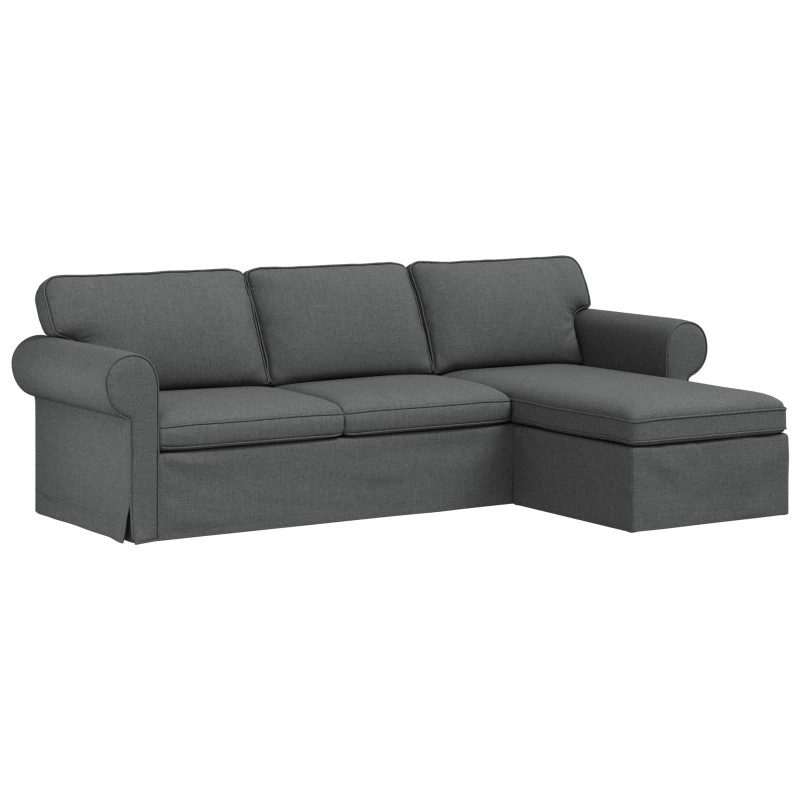 Sofa Ciemnoszary 215 x 138 x 80 cm tkanina
